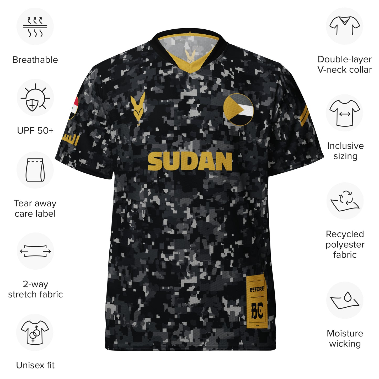 قميص كرة قدم سوداني مموه من Before BC