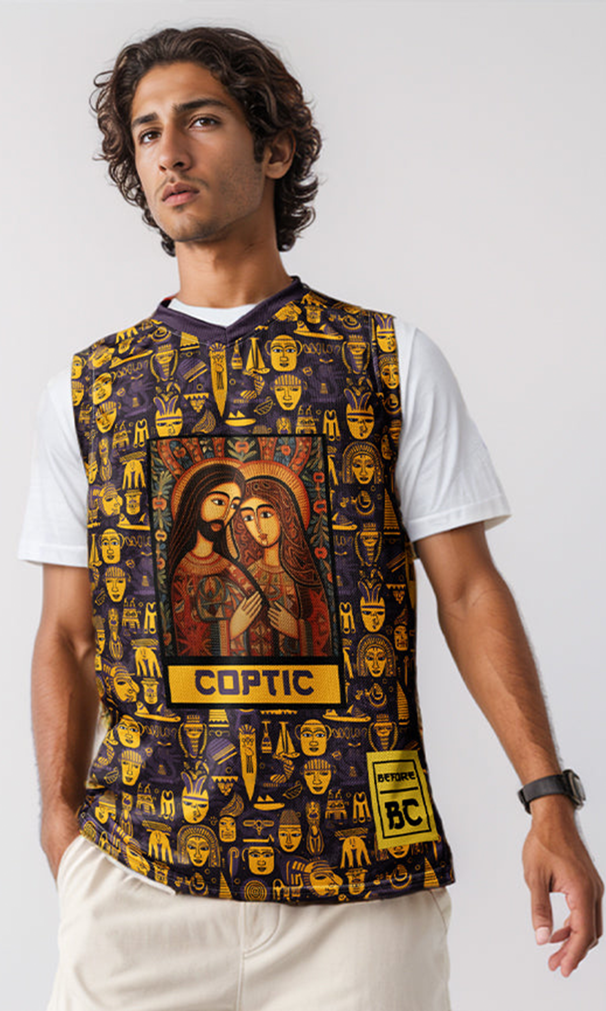 Egyptian Coptic Heritage Basketball Jersey - Embracing Tradition Recycled unisex basketball jersey