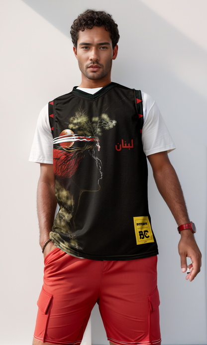 Lebanon Goddess Anat Basketball Jersey with Cedar Tree Design