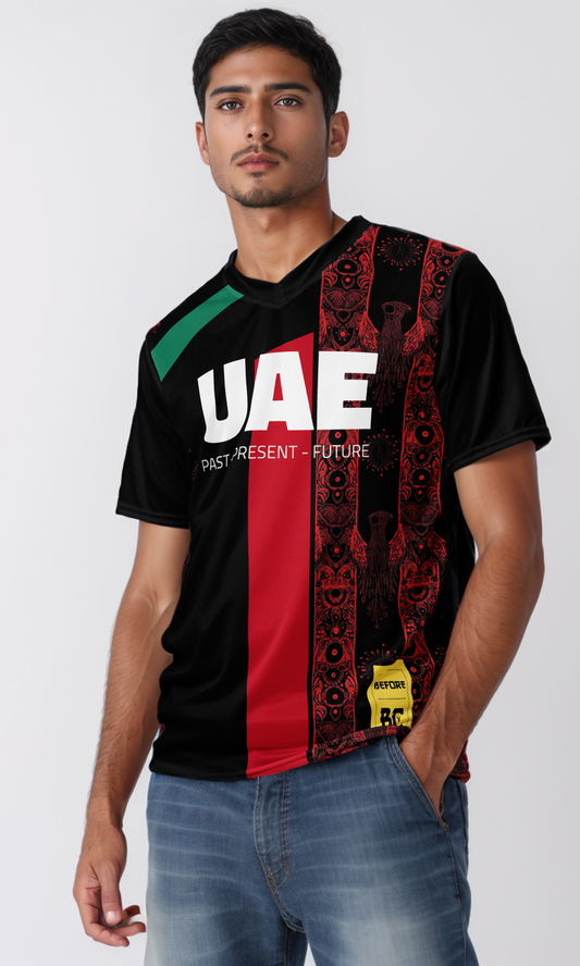 UAE Football Jersey with Past-Present-Future Design