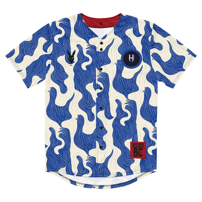 Bold Blue Wave Pattern Baseball Jersey – Number 10 | Inspired by Saudi Sports Vibes