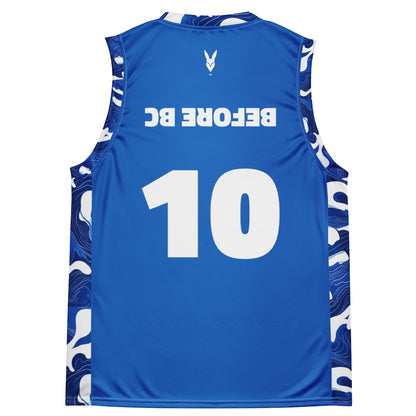 Bold Blue & White Basketball Jersey - Inspired by Saudi Streetwear Culture