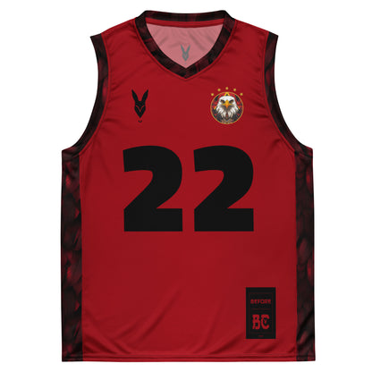 Bold Red & Black Streetwear Basketball Jersey - Perfect for Egyptian Sports Fans