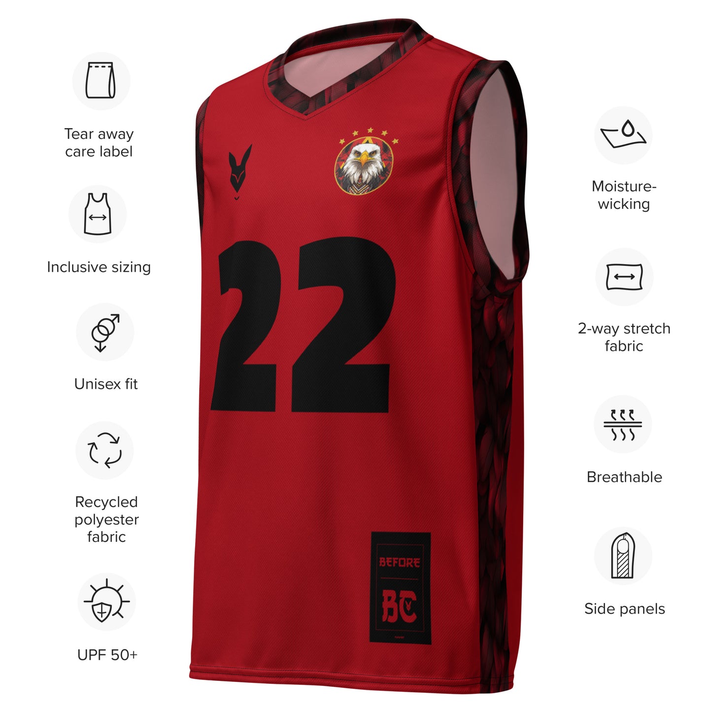 Bold Red & Black Streetwear Basketball Jersey - Perfect for Egyptian Sports Fans