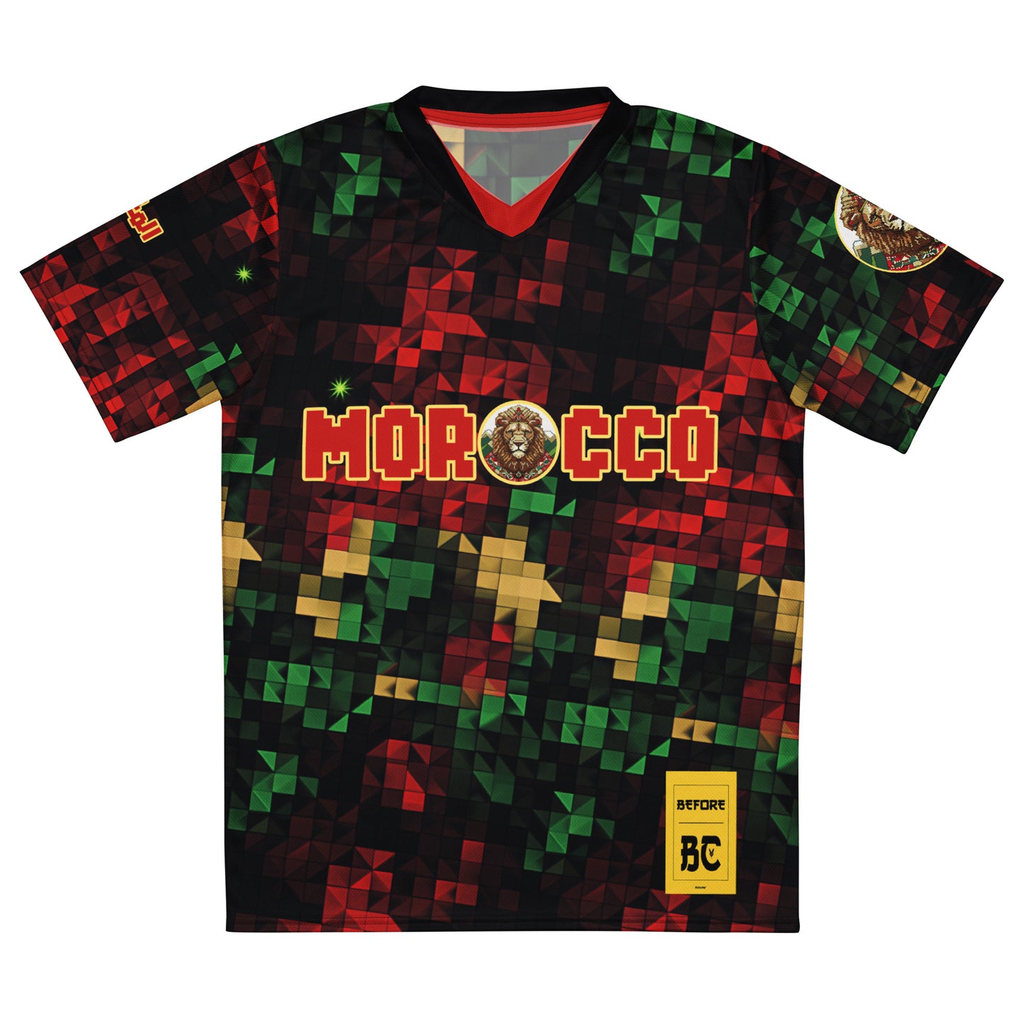 Morocco Pixel Art Lion Football Jersey by Before BC