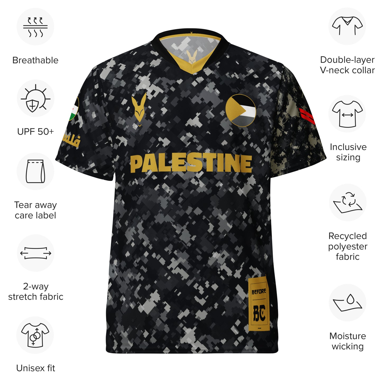 Palestine Camo Heritage Football Jersey by Before BC