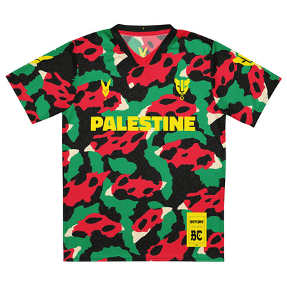 Palestine Vibrant Leopard Camo Football Jersey – Bold Streetwear Inspired by Heritage