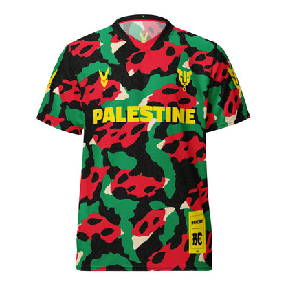 Palestine Vibrant Leopard Camo Football Jersey – Bold Streetwear Inspired by Heritage