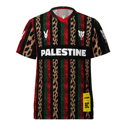 Palestine Striped Leopard Print Football Jersey – Heritage-Inspired Bold Streetwear