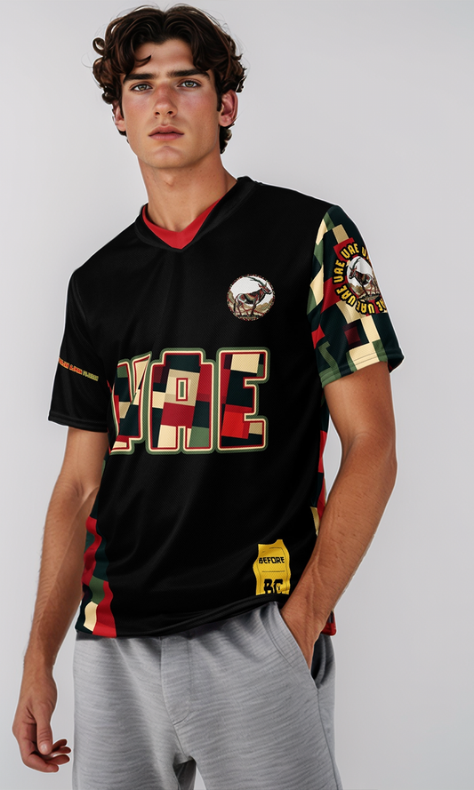 UAE Pixel Art Football Jersey with Arabian Oryx